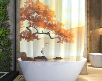 アーチレインボーアートイラストシャワーカーテンバスルーム、防水洗濯