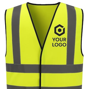 Custom High-Vis Vest with Logo | Printed Safety Workwear | Personalised Hi Vis for Trades, Events, Security | No Min Order