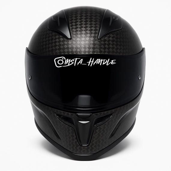 Custom Motorcycle Helmet Stickers – Instagram Handle Visor Decals