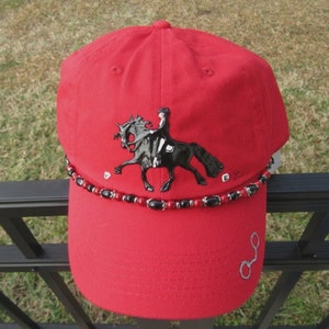 Hand Painted Caps w/Bead Embellishment; Great Gift! Dressage Horse