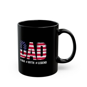 Patriotic Dad Mug - #Man #Myth #Legend, Father&#39;s Day Gift, Coffee Mug for Dads, American Flag Design, Unique Gift for Men