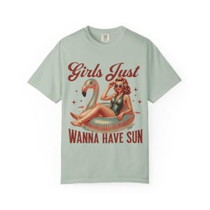 Vintage Summer Vibe T-shirt, Girls Just Wanna Have Sun Tee, Beach Day Apparel, Retro Pool Party Shirt, Gift for Her, Fun Summer Wear