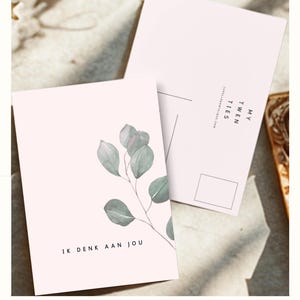 Carte de vœux - Amour - Force - Douceur - Feuilles - Je pense à toi - Condoléances - Force