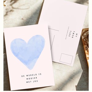 Tarjeta de felicitación - Amor - El mundo es más bello contigo - Fuerza - Así - Dulce - Corazón - Dulzura - Bienestar