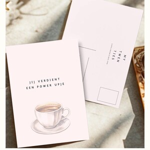 Tarjeta de felicitación - Amor - Te mereces un impulso - Fuerza - Porque sí - Dulce - Café - Crecimiento personal - Bienestar