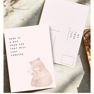 Tarjeta de felicitación - Amor - Un abrazo desde lejos - Fuerza - Así - Dulce - Oso - Dulzura - Bienestar