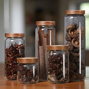 Vorratsdose aus Glas mit Holz Deckel