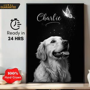 Custom Pet Portrait Gift, Custom Pet Art, Wall Decor, Personalized Pet Gift, Dog Memorial Gift, Custom Pet Memorial Gift, Pet Lover Gift