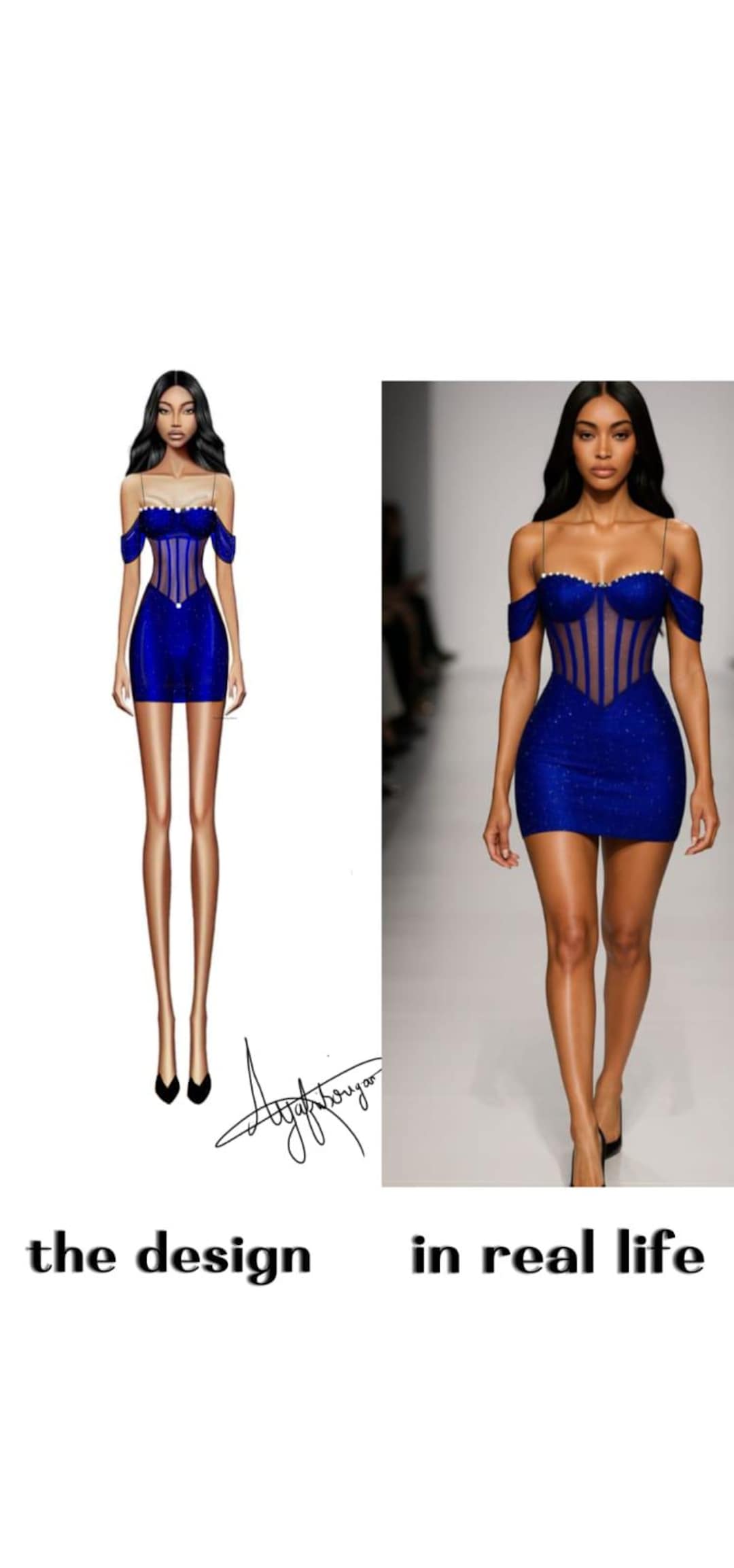 Royal Blue Beaded Ruched Bodycon Mini Party Dress main image 0