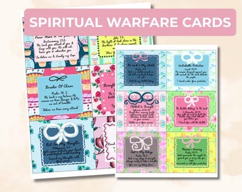 Spiritual Warfare Scripture & Prayer Cards for Women with Watercolor Designs (PDF + PNG)