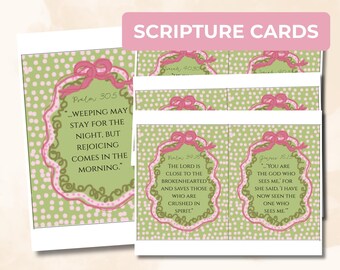 Scripture Cards for Hard Times and Encouragement for Women | Printable PDF PNG
