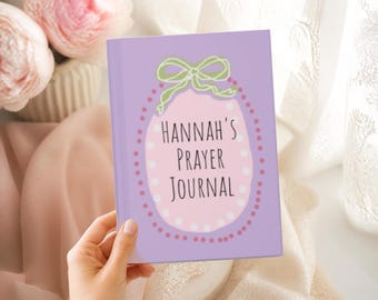 Custom Prayer Journal for Women – Personalized Name Cover, Custom Verse Back, Christian Quiet Time Gift, Faith Devotional Notebook