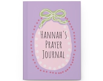 Individuelles Gebetstagebuch für Frauen – Personalisierter Einband mit Namen, individueller Bibelvers auf der Rückseite, Geschenk für die stille Zeit im christlichen Glauben, Notizbuch für spirituelle Andachten