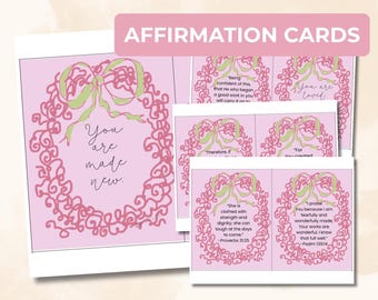 Identity in Christ Card Set with Scripture and Affirmations for Women | Printable PDF PNG