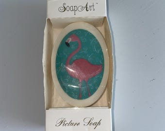 Soap Art Picture Soap Flamingo Tropical Vintage New In Package