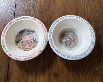 Vintage Kids Bowls Peter Rabbit By Eden and Humpty Dumpty Selandia