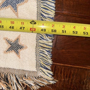 Goodwin Weavers Angel Throw Blanket: 100% Cotton, Blue Stars Design image 7