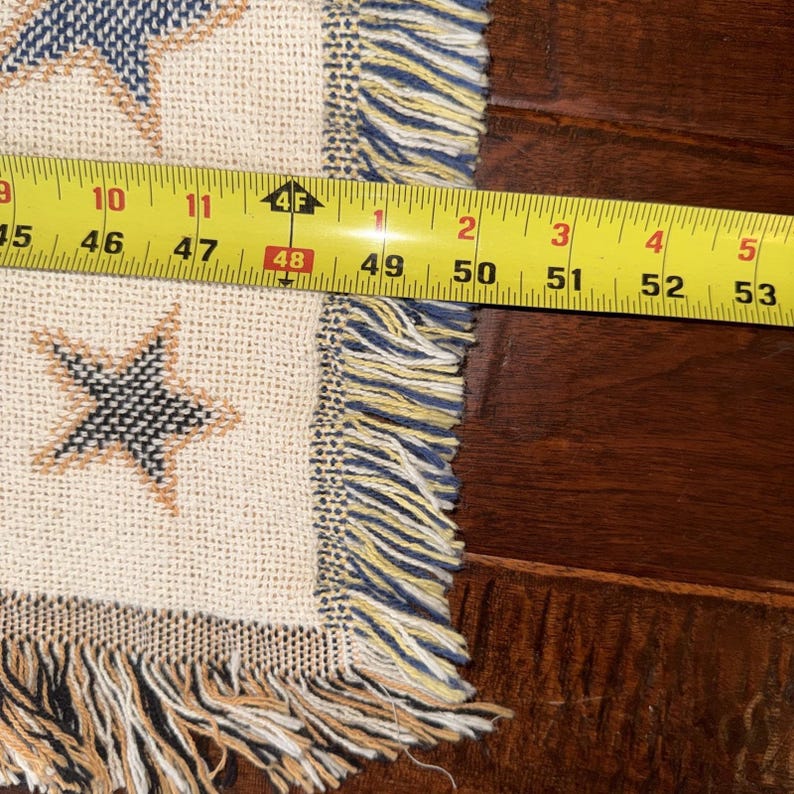 Goodwin Weavers Angel Throw Blanket: 100% Cotton, Blue Stars Design image 7