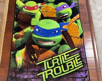 Turtle Trouble Teenage Mutant Ninja Turtles Kids Blanket Fleece Throw 41"x58"