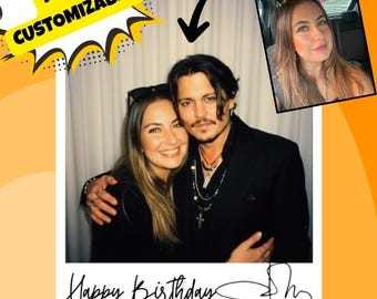 Johnny Depp Fan Polaroid Portrait | Johnny Depp Fan Gift | Celebrity Inspired Polaroid Print Gift, Digital Download