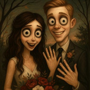 Tim Burton Style Custom Portrait: Gothic Art, Spooky Gift (Digital Download)