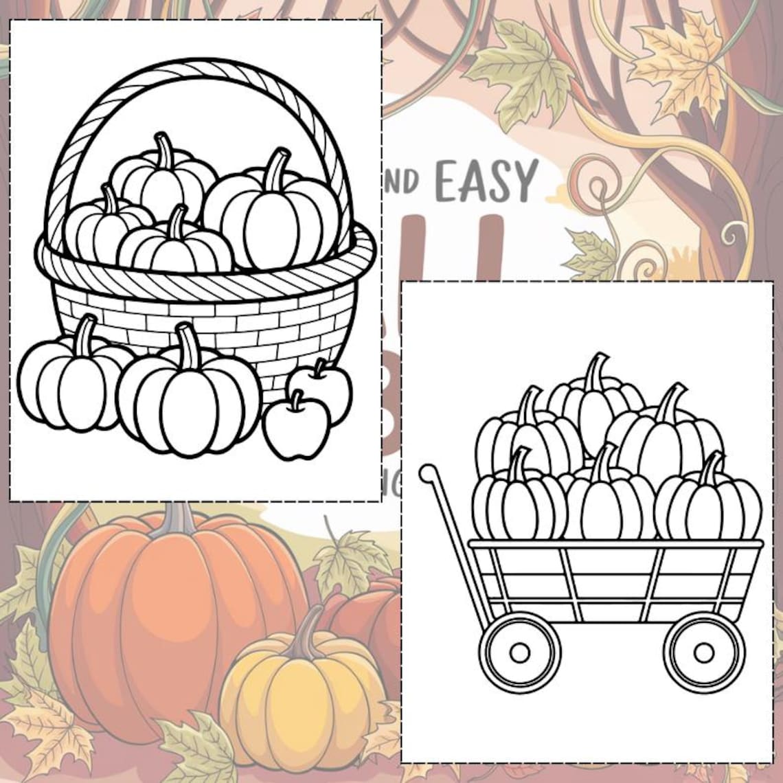 Fall Coloring Pages for Kids, Printable Autumn Coloring Book, Autumn ...