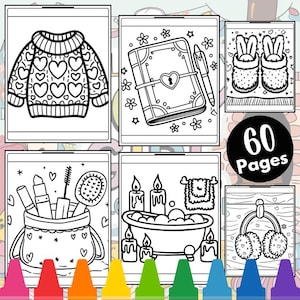 Cozy Coloring Pages: 60 Bold Kawaii Designs for Stress Relief (PDF Download)