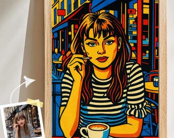 Custom Pop Art Portrait: Retro Comic Book Style Illustration (Digital Download