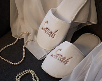Zapatillas de spa personalizadas – Pantuflas para invitados con nombre para hammam, hotel, Airbnb, boda – Suaves y reutilizables