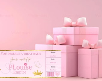 Plantilla de boleto para el Empire de P. Louise, totalmente editable. Revelación del boleto.