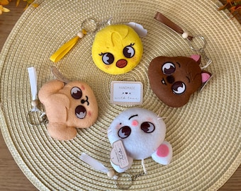 Stray Kids Skzoo, Felix, Hyunjin, Han, Seungmin felt keychain