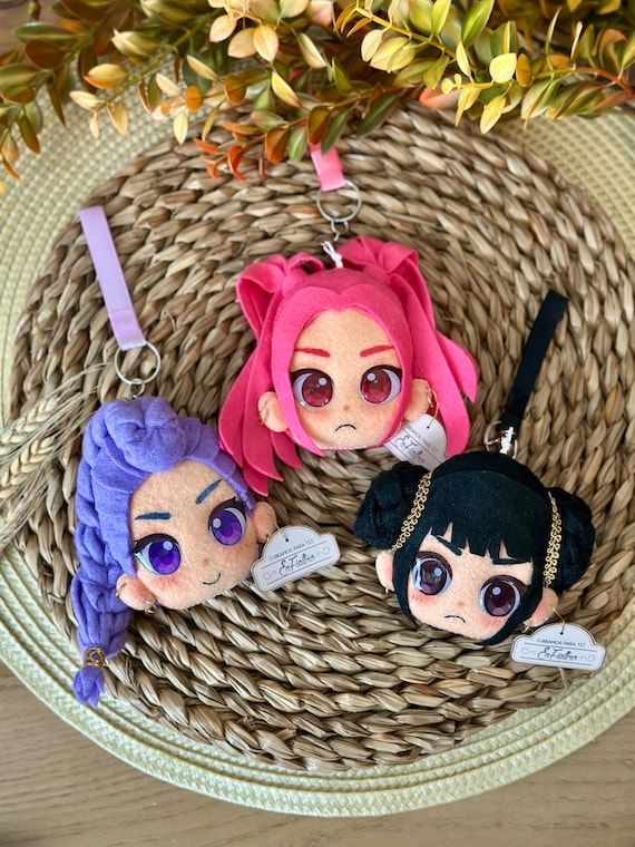 Rumi, Mira and Zoey Kpop Huntrix, Demon, Hunters Felt Keychains