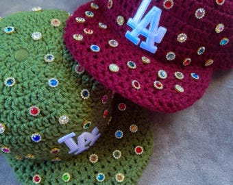 Embellished Crochet Coast Caps