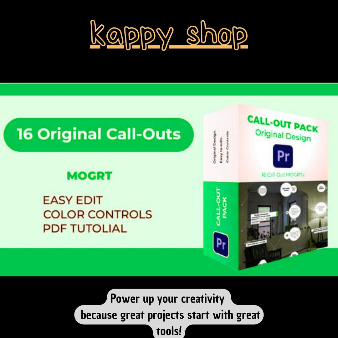 16 Premiere Pro Call Out Titles, MOGRT Video Editing Templates for ...