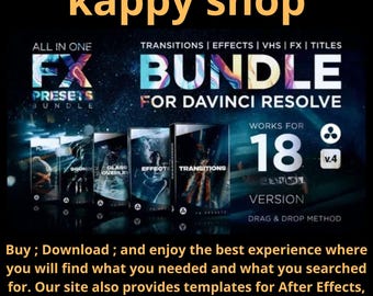 DaVinci Resolve Ultimate Bundle: 1000+ Transitions, VHS, Glitch Effects & Sound Assets