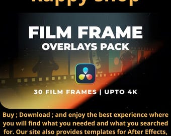DaVinci Resolve Film Frame Overlay Pack 4K Vintage Kodak Border Cinematic Video Effect