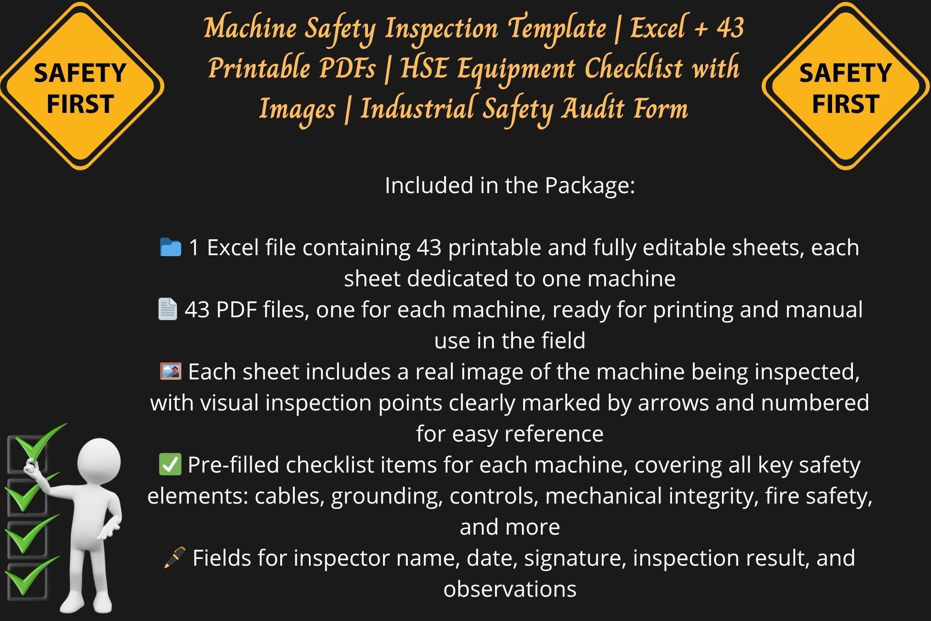 Machine Safety Inspection Hse,machine Safety Inspection Template | Excel + 43 Printable Pdfs ...