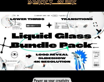Liquid Glass Motion Graphics Bundle: 4K Transitions, Lower Thirds, Logo Reveal