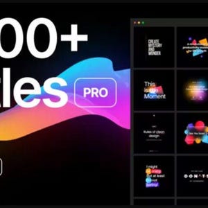 May include: A promotional image for DaVinci Resolve featuring over 1500 titles. The text "1500+ Titles PRO" is displayed in white, with a colorful gradient background. Additional icons indicate AI and 4K compatibility. A grid of title examples is shown.