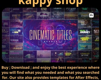 Paquete de 100 títulos cinematográficos para Premiere Pro; MOGRT; Gráficos en movimiento (descarga digital)