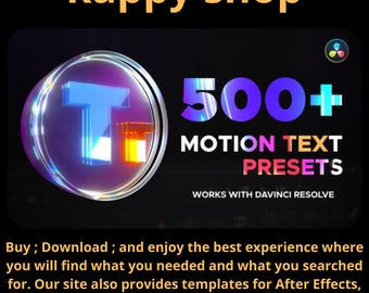 500+ Motion Text Presets for DaVinci Resolve | Animate Any Text | Typography Animation Pack