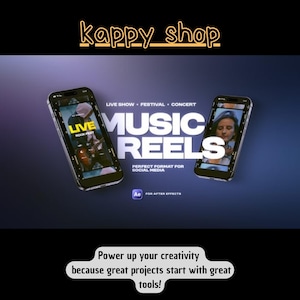 May include: Two smartphones display content related to music reels, with text that reads "LIVE ROCK FEST" and "MUSIC REELS." The image also includes the text "LIVE SHOW - FESTIVAL - CONCERT" and "PERFECT FORMAT FOR SOCIAL MEDIA."