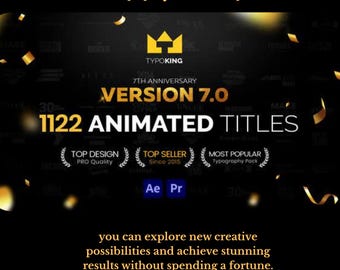 Paquete de tipografía y títulos animados / Paquete de texto cinético 4K / Elementos de rebote / Recursos de edición de video
