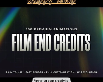 100 Premiere Pro End Credits Template | Cinematic Movie Titles | 4K Video Assets