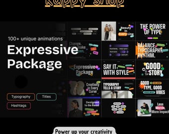 Expressive Package: 100+ Unique Typography Titles & Hashtag Animations for After Effects 4K