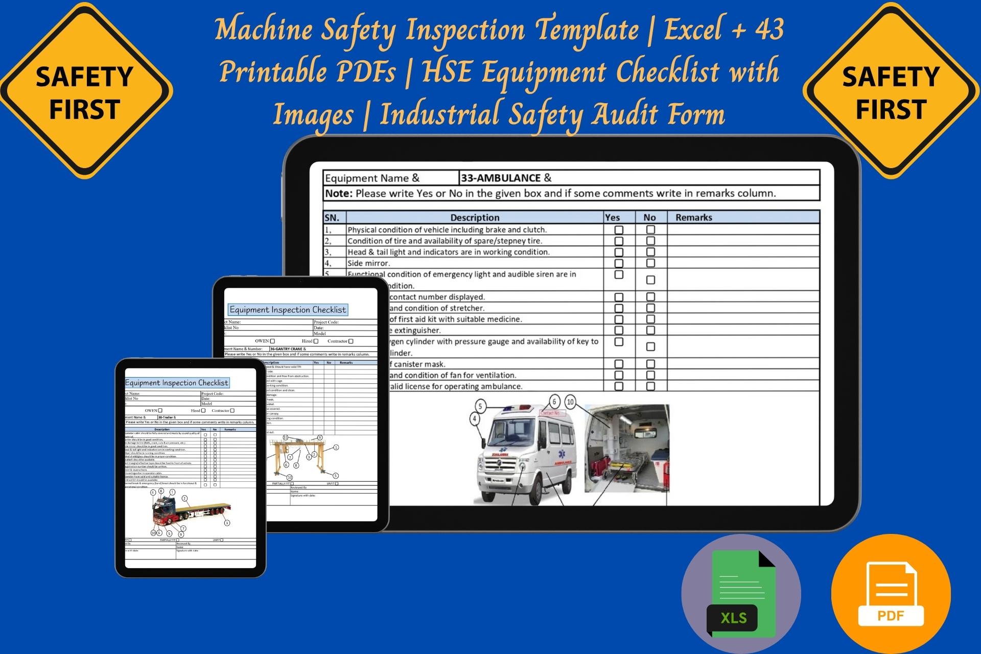 Machine Safety Inspection Hse,machine Safety Inspection Template | Excel + 43 Printable Pdfs ...