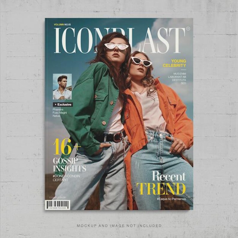 Fashion Magazine Cover Template Photoshop PSD Bundle Editorial Portrait ...