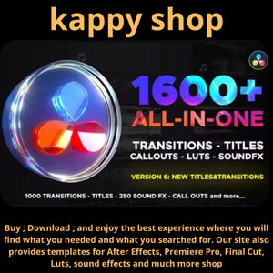 DaVinci Resolve Ultimate Bundle: 1600+ Transitions, Titles, LUTs & SFX Motion Graphics