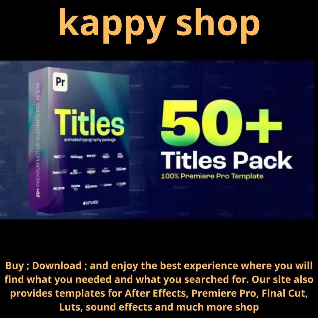 50 Cinematic Premiere Pro Titles Pack - Modern Video Editing Text ...