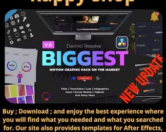 Motion Graphics Pack Davinci Resolve 1300 Transitions Titles Lower Thirds Callouts Video Editing Bundle